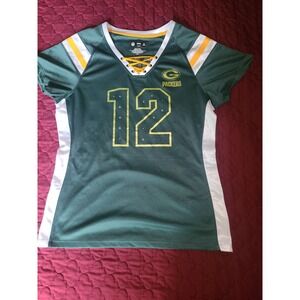 SEXY - Green Bay Packers Jersey #12 Wisconsin Green Gold White Size Large‎